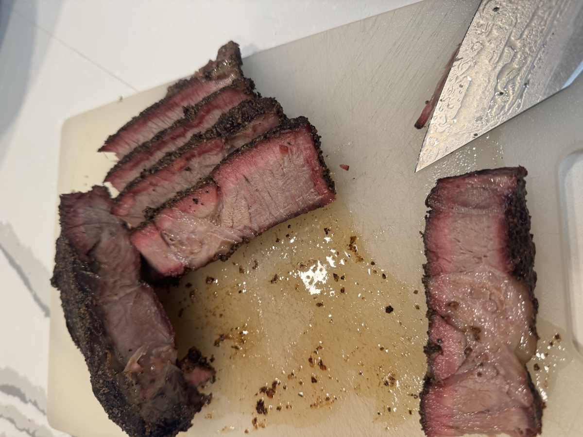 Hand-sliced smoked brisket